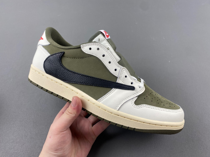 travis scott x air jordan 1 low og medium olive dm7866-200