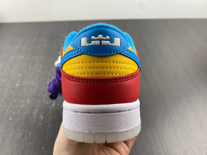 lebron james x nike dunk low fruity pebbles dh8009-600