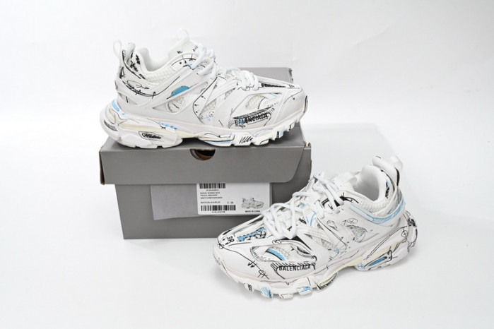 belanciaga Tess S.Black Graffiti Art 542436 W3SRA 9014