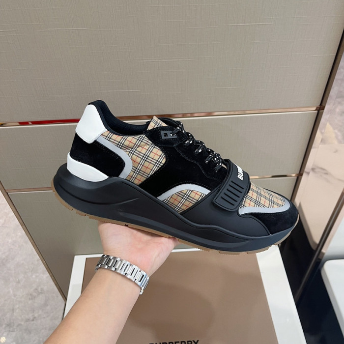 Bur*berry Vintage Check, Leather and Mesh Sneakers