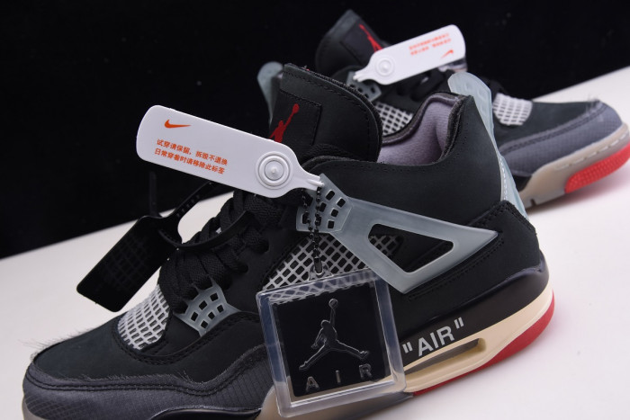 off white x air jordan 4 “bred” cv9388 001