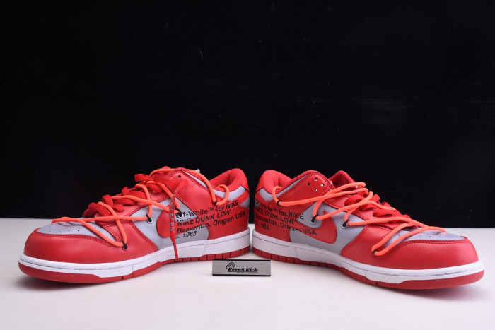 off white nike dunk low sp university red cu1726-600