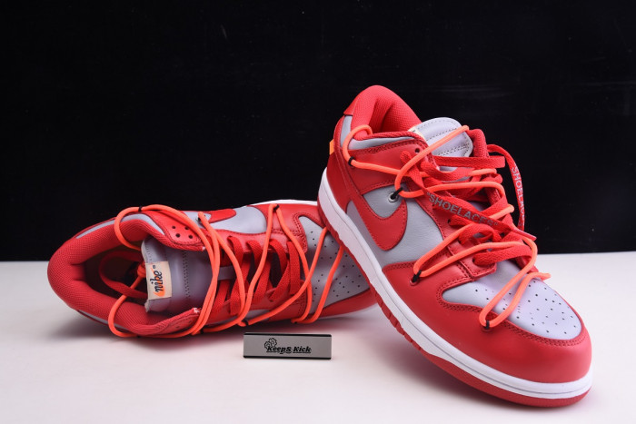 off white nike dunk low sp university red cu1726-600