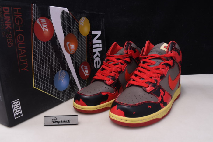 nike dunk high 1985 red acid wash dd9404-600
